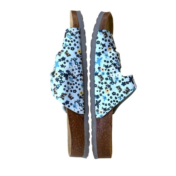 Papillon By Birkenstock Blue Butterfly Print  Sandal  Women Size 9 - Picture 3 of 6